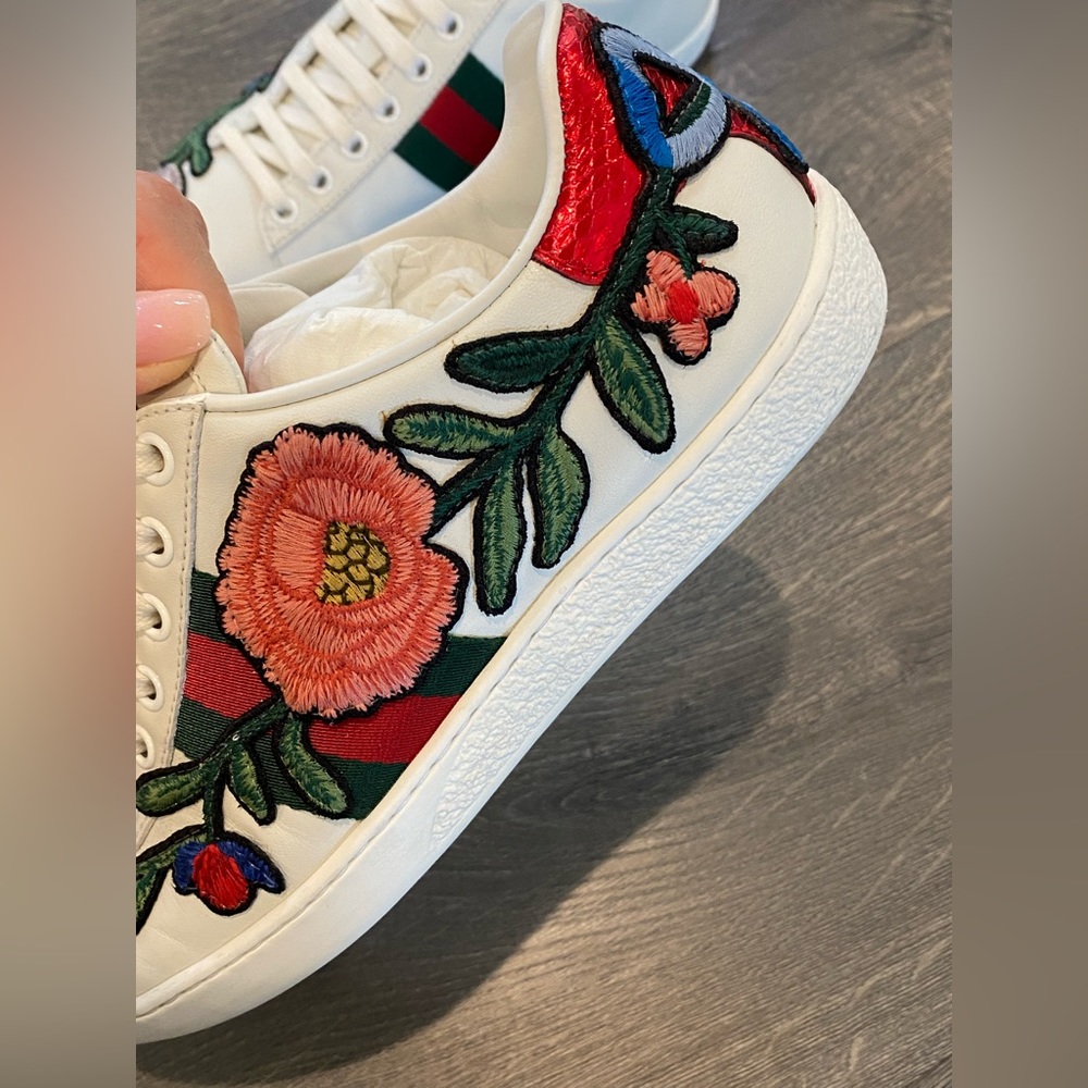 Gucci Women Ace Embroidered Floral Sneakers Size 36 (fit 6.5-7US) - Picture 9 of 9